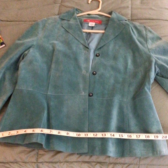 Anne Klein Blue Suede jacket-Size L - Picture 9 of 10